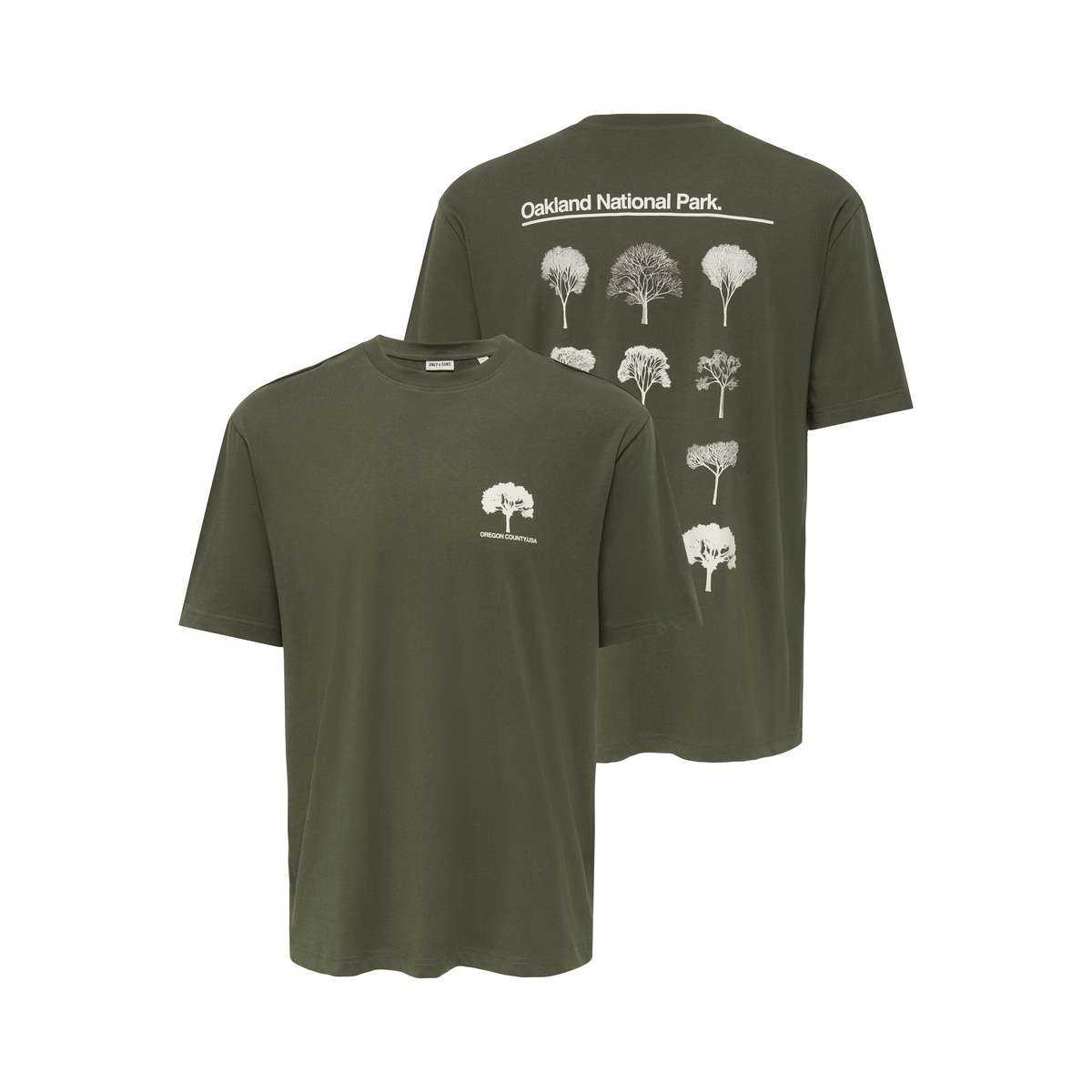 ONLY & SONS MEN΄S RELAXED FIT COTTON AXEL BONSAI TEE 22039583-5088993 Tarmac GREEN
